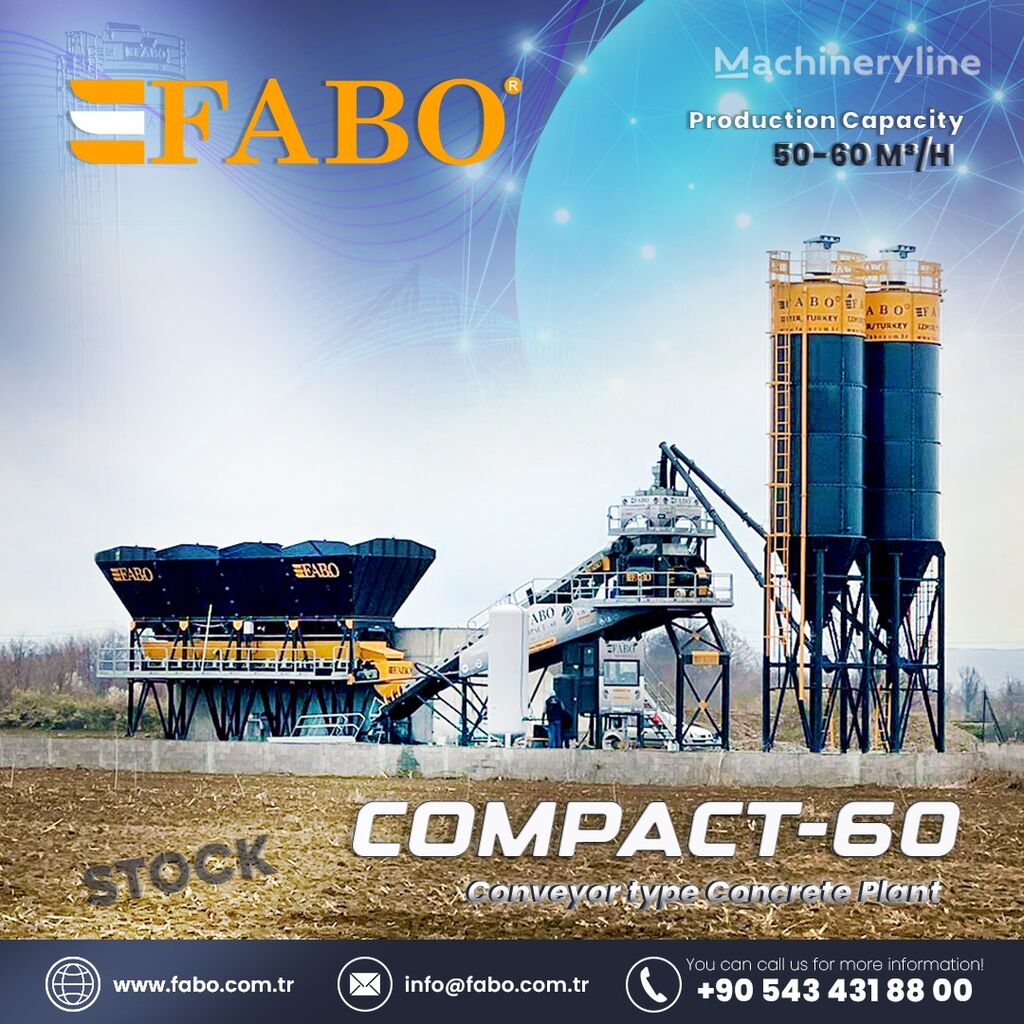 new FABO COMPACT-60 CONCRETE PLANT | CONVEYOR TYPE