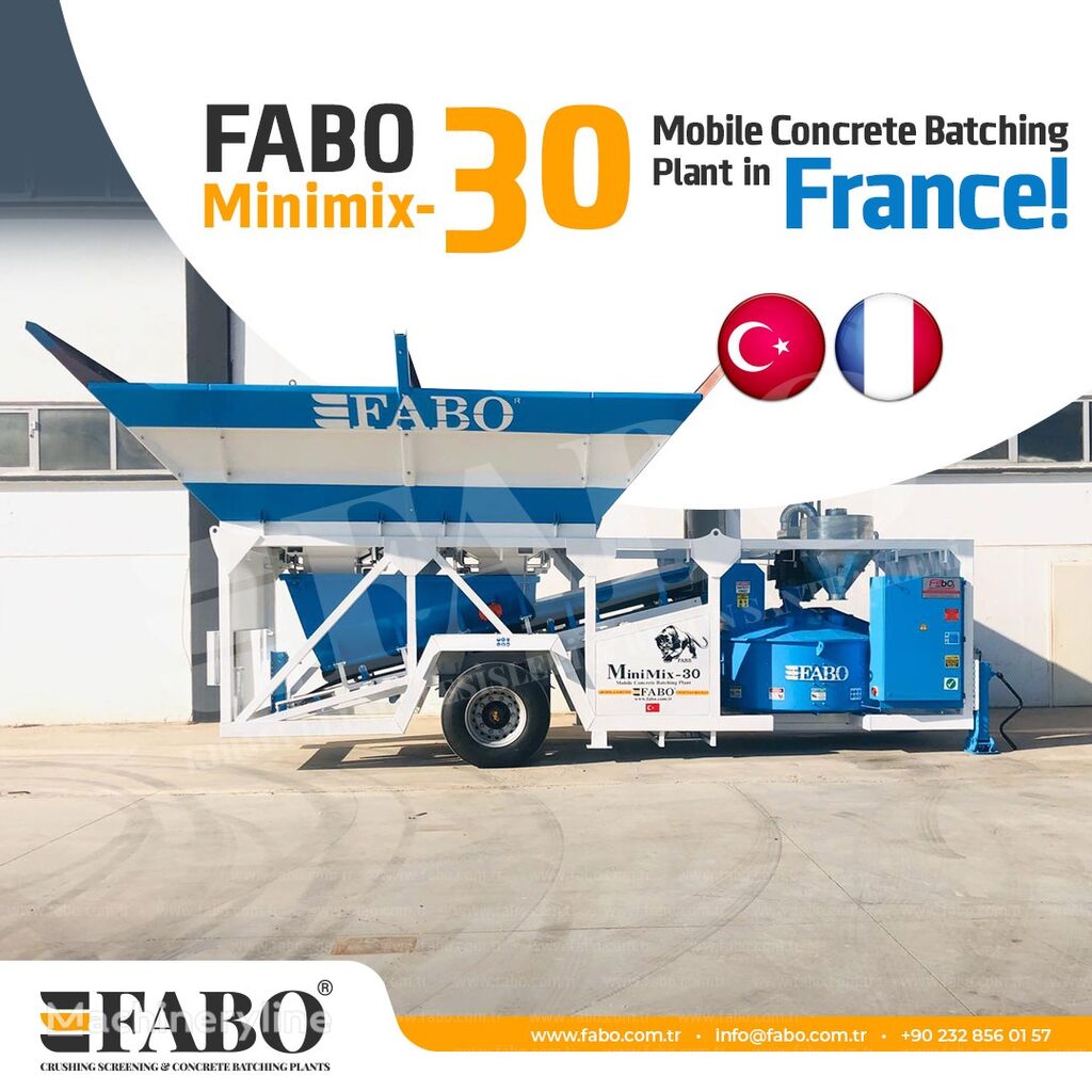 new FABO MOBILE CONCRETE PLANT CONTAINER TYPE 30 M3/H FABO MINIMIX